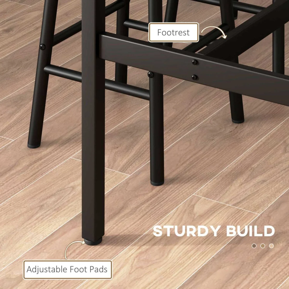 - Tonayo Wooden Rustic Brown 5-Piece Industrial Bar Table and Stool Set – image 3