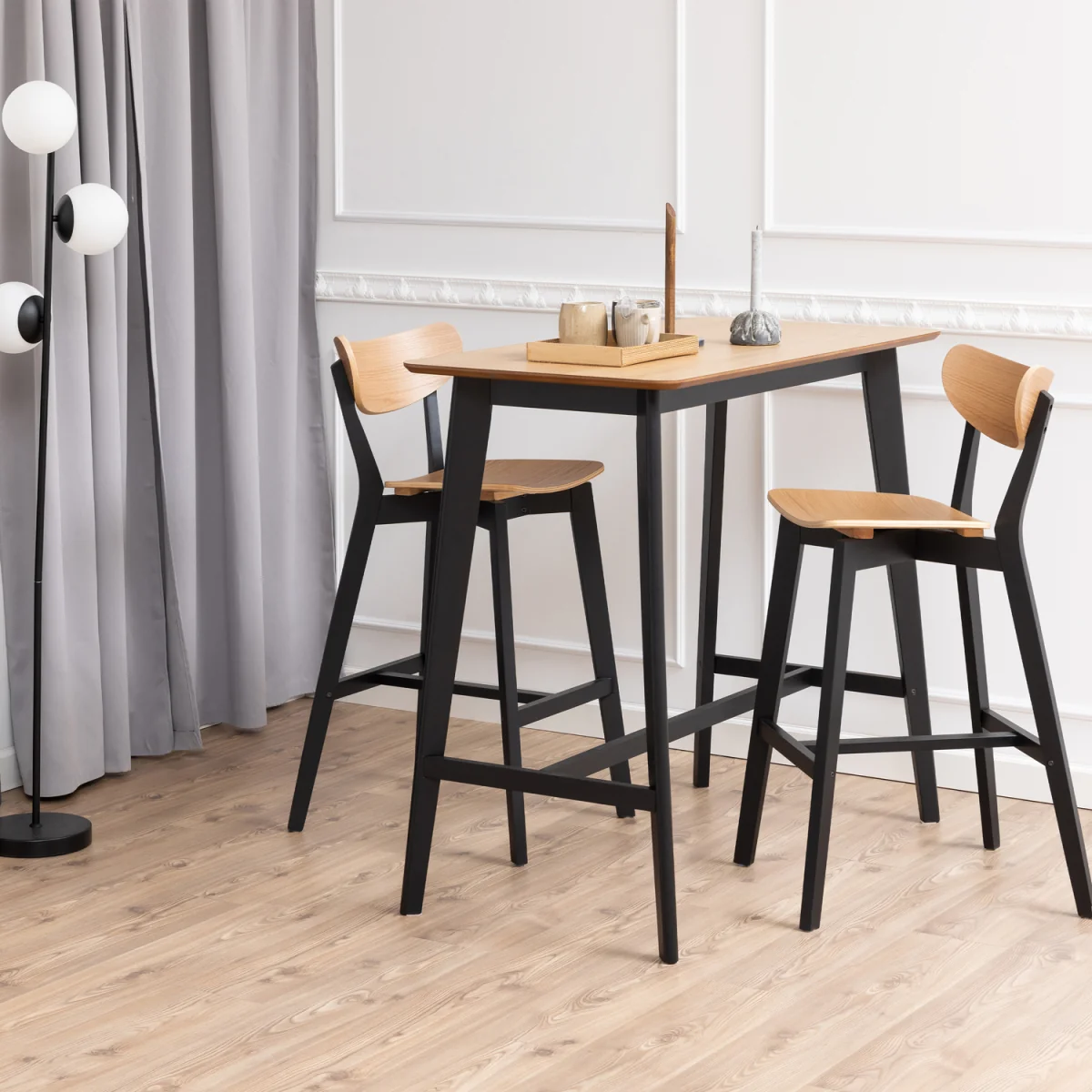 Furniture To Go Roxby Bar Table - Oak & Black – image 1