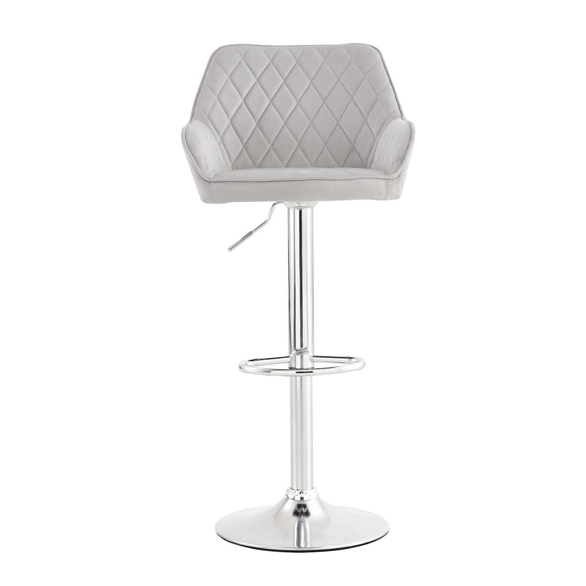 Diamond Stitched Bar Stool - Grey – image 2