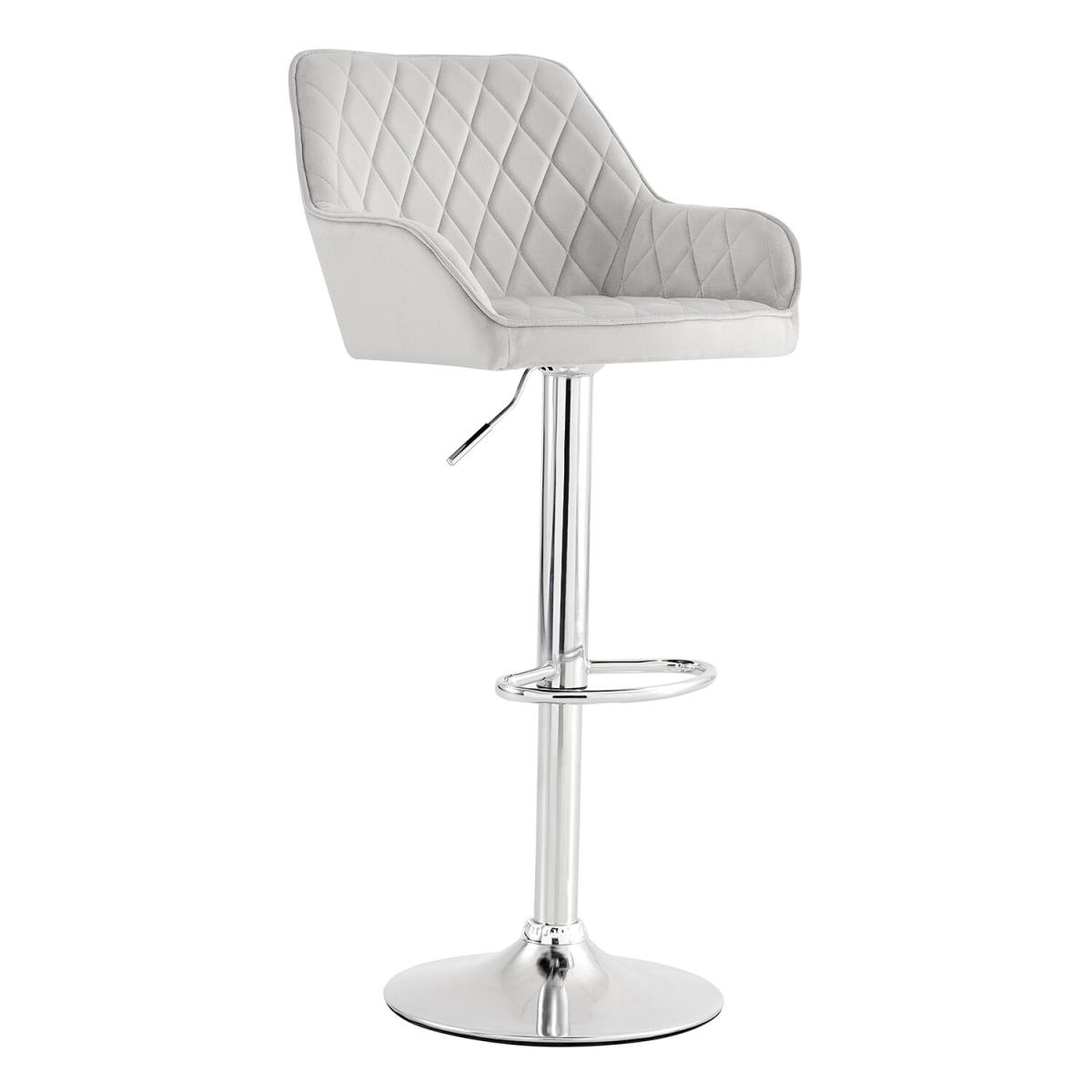 Diamond Stitched Bar Stool - Grey – image 4