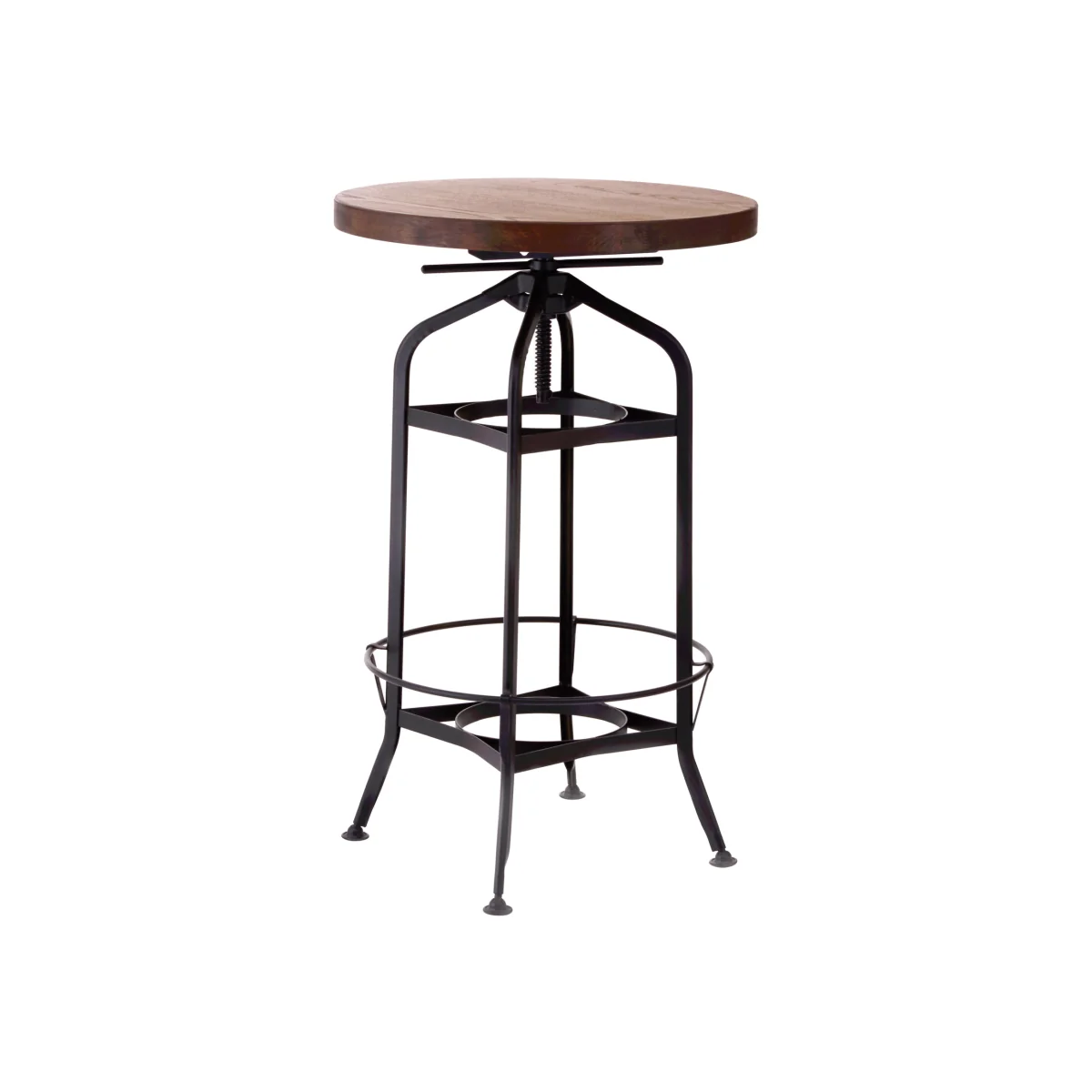 New Foundry Walnut And Black Metal Bar Table - Black, Natural – image 1