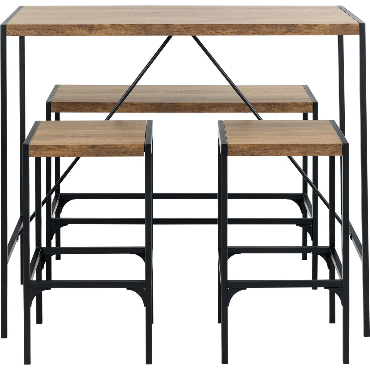 Bahamas Bar Table Set in Black and Oak - Black & Oak – image 3