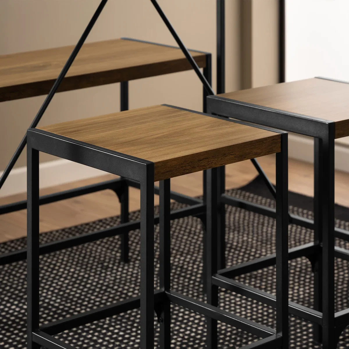 Bahamas Bar Table Set in Black and Oak - Black & Oak – image 6