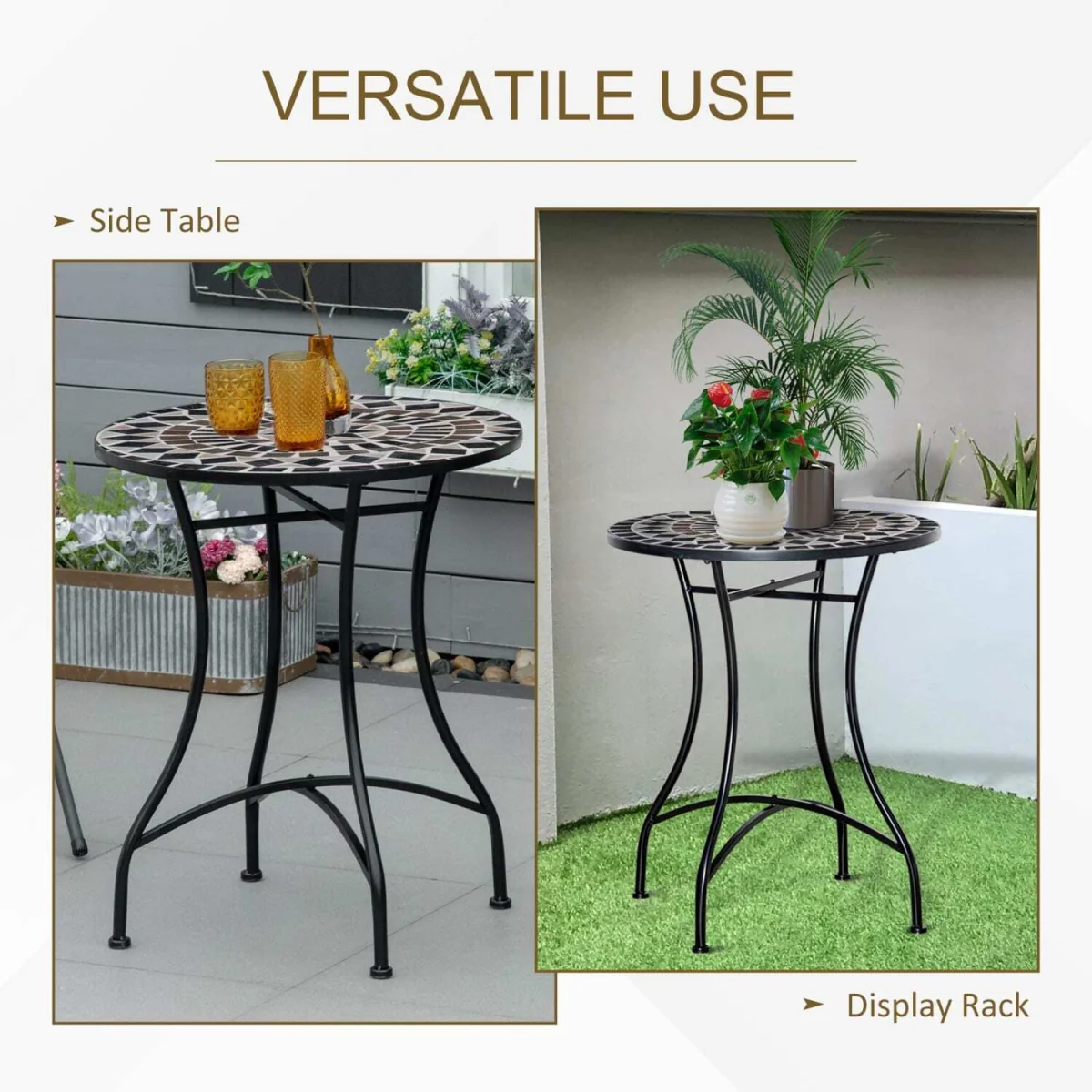 Pamone 60cm Round Mosaic Outdoor Bistro Table – image 3