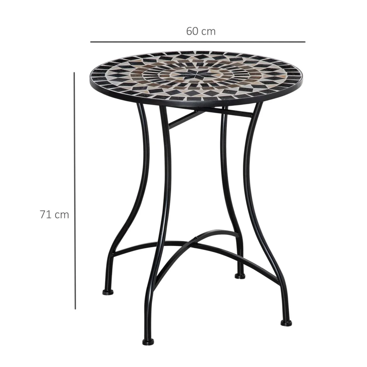 Pamone 60cm Round Mosaic Outdoor Bistro Table – image 9