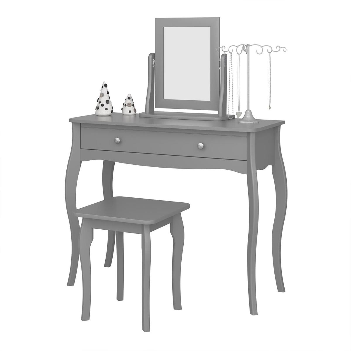 Baroque Dressing Table Stool - Grey – image 12