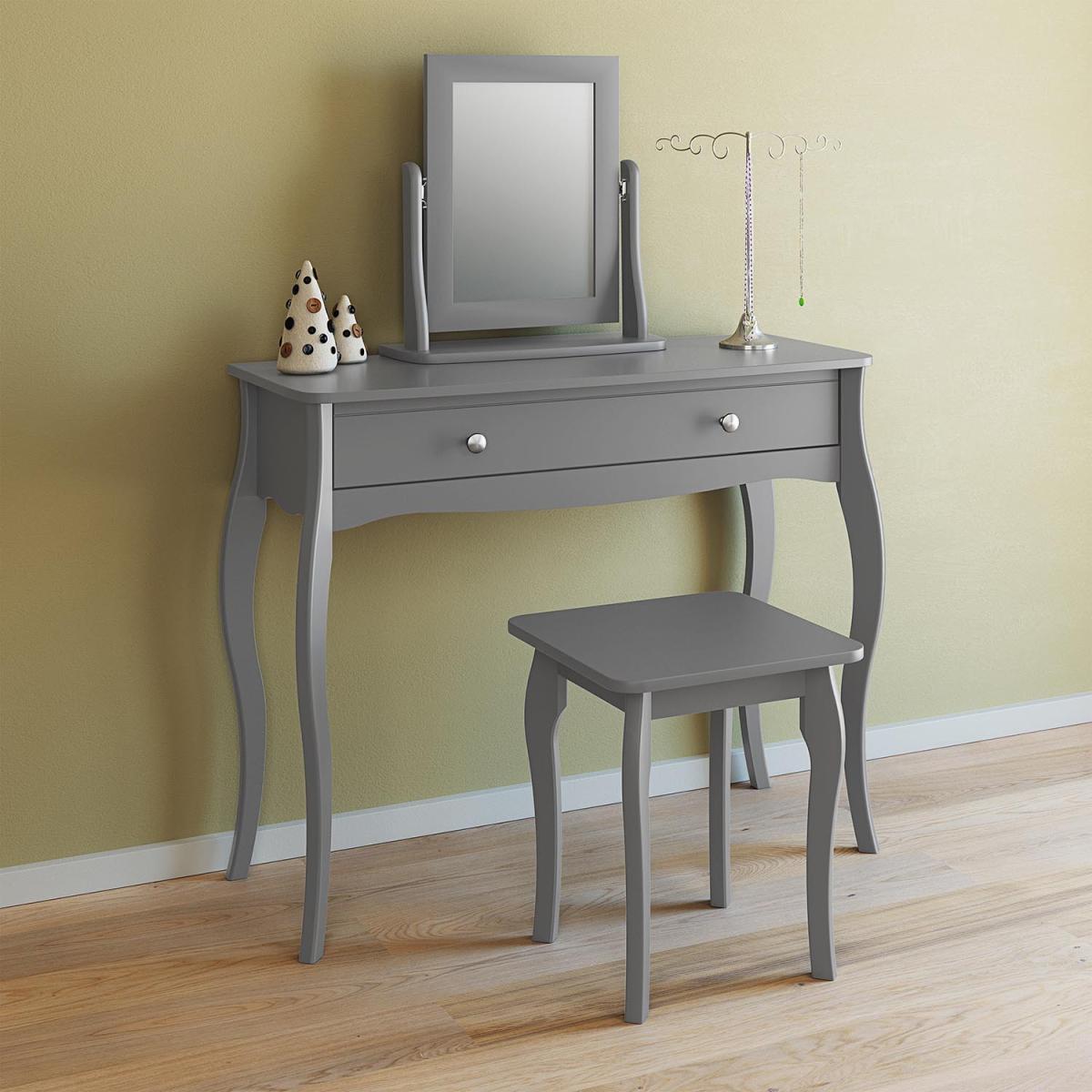 Baroque Dressing Table Stool - Grey – image 7