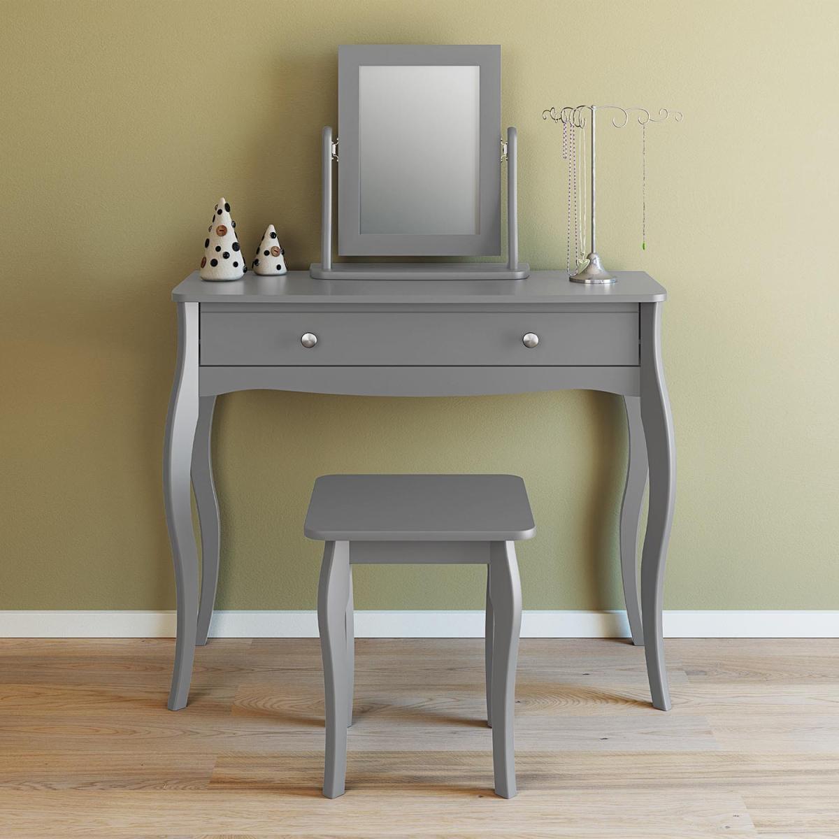 Baroque Dressing Table Stool - Grey – image 8