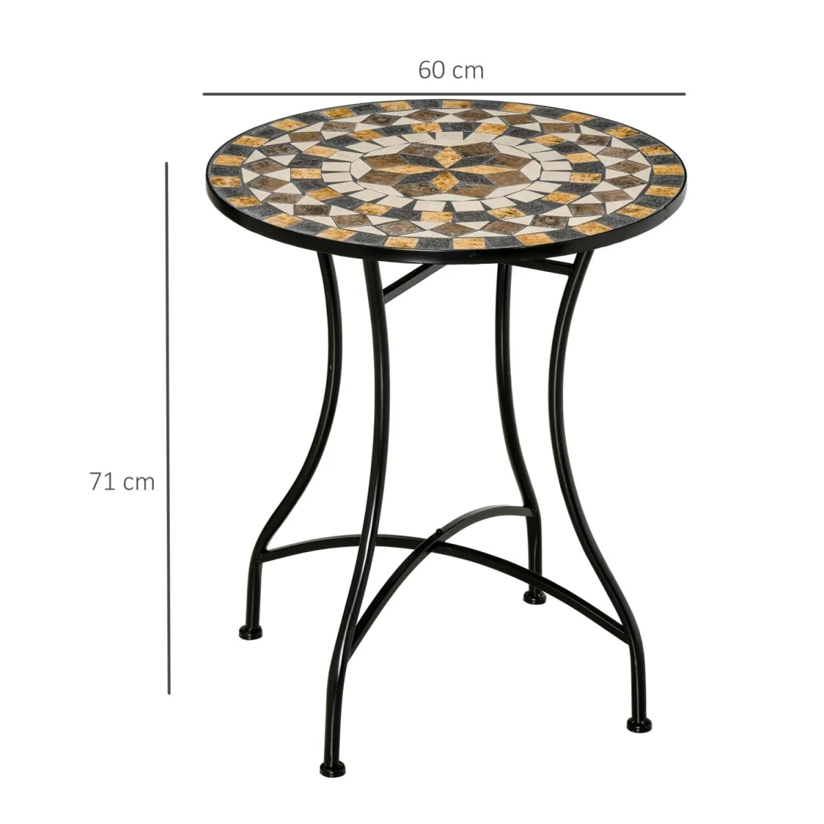 Nabaha Grey Round Mosaic Outdoor Bistro Table – image 4