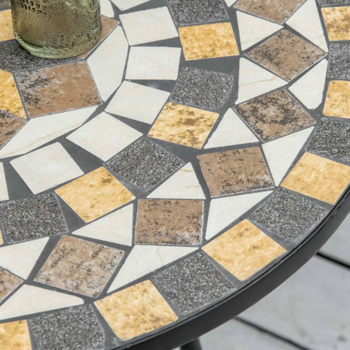Nabaha Grey Round Mosaic Outdoor Bistro Table – image 9