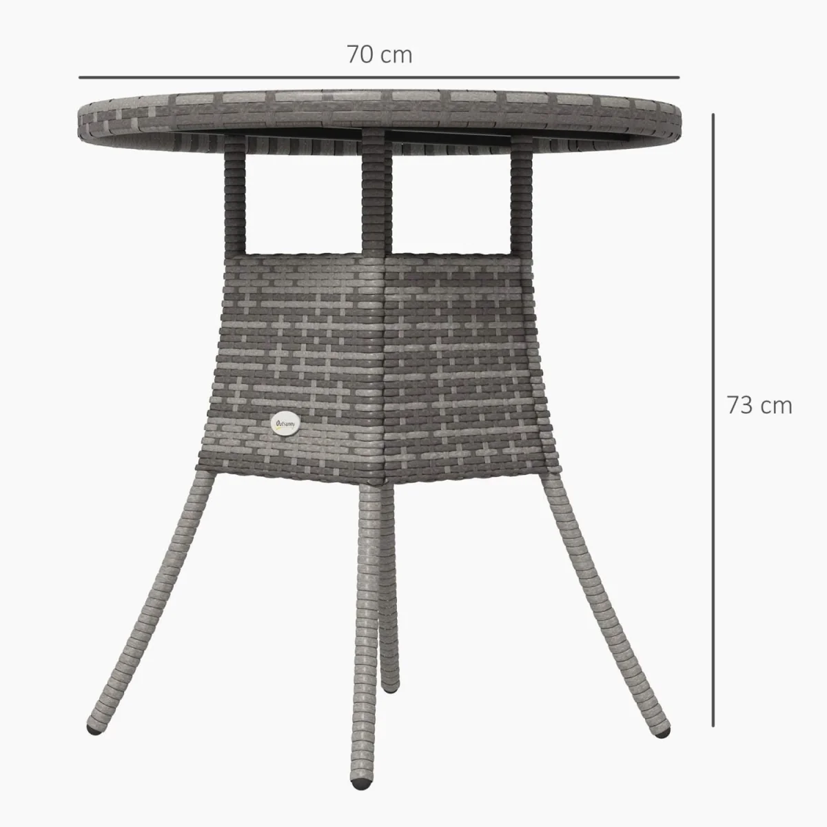 Reso Grey Rattan Outdoor Square Bistro Table – image 4
