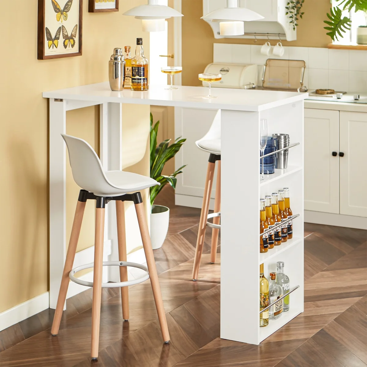 SoBuy Kitchen Dining Bar Table - White – image 2