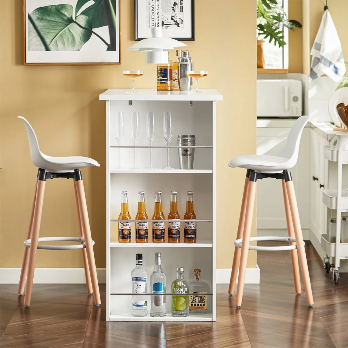SoBuy Kitchen Dining Bar Table - White – image 8