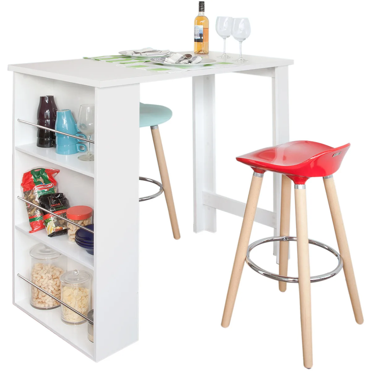 SoBuy Kitchen Dining Bar Table - White – image 9