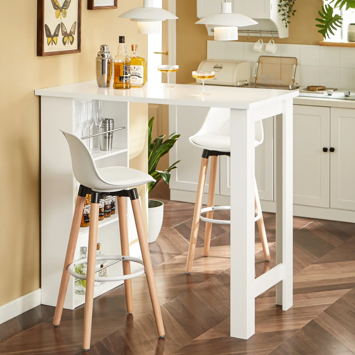SoBuy Kitchen Dining Bar Table - White – image 1