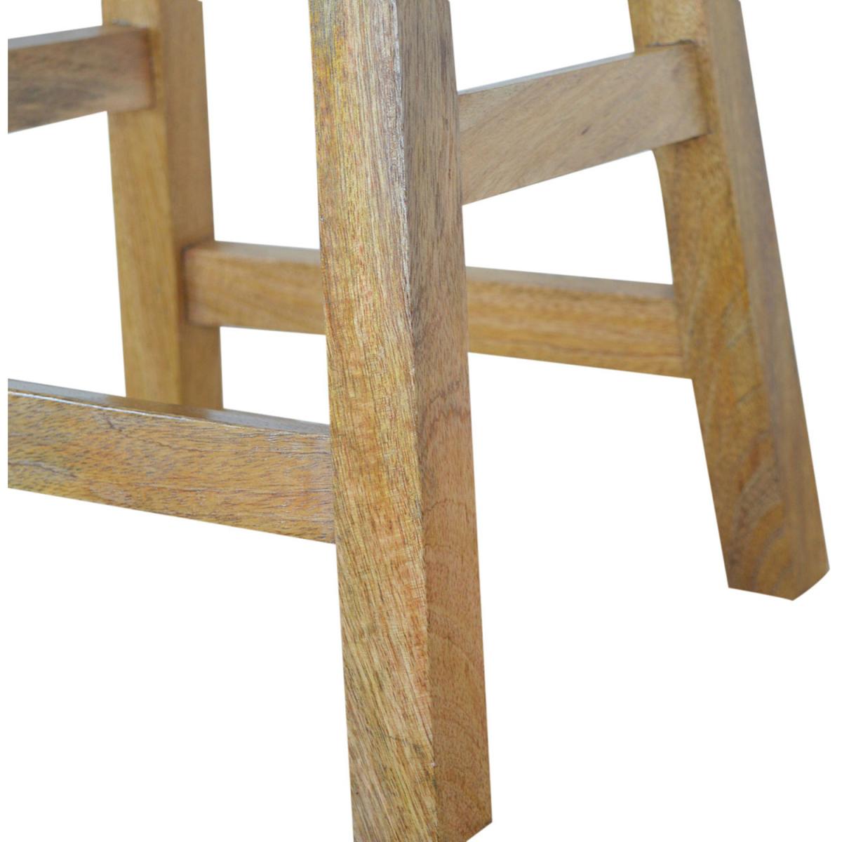 Multi Tweed Bar Stool - Mango Wood – image 5
