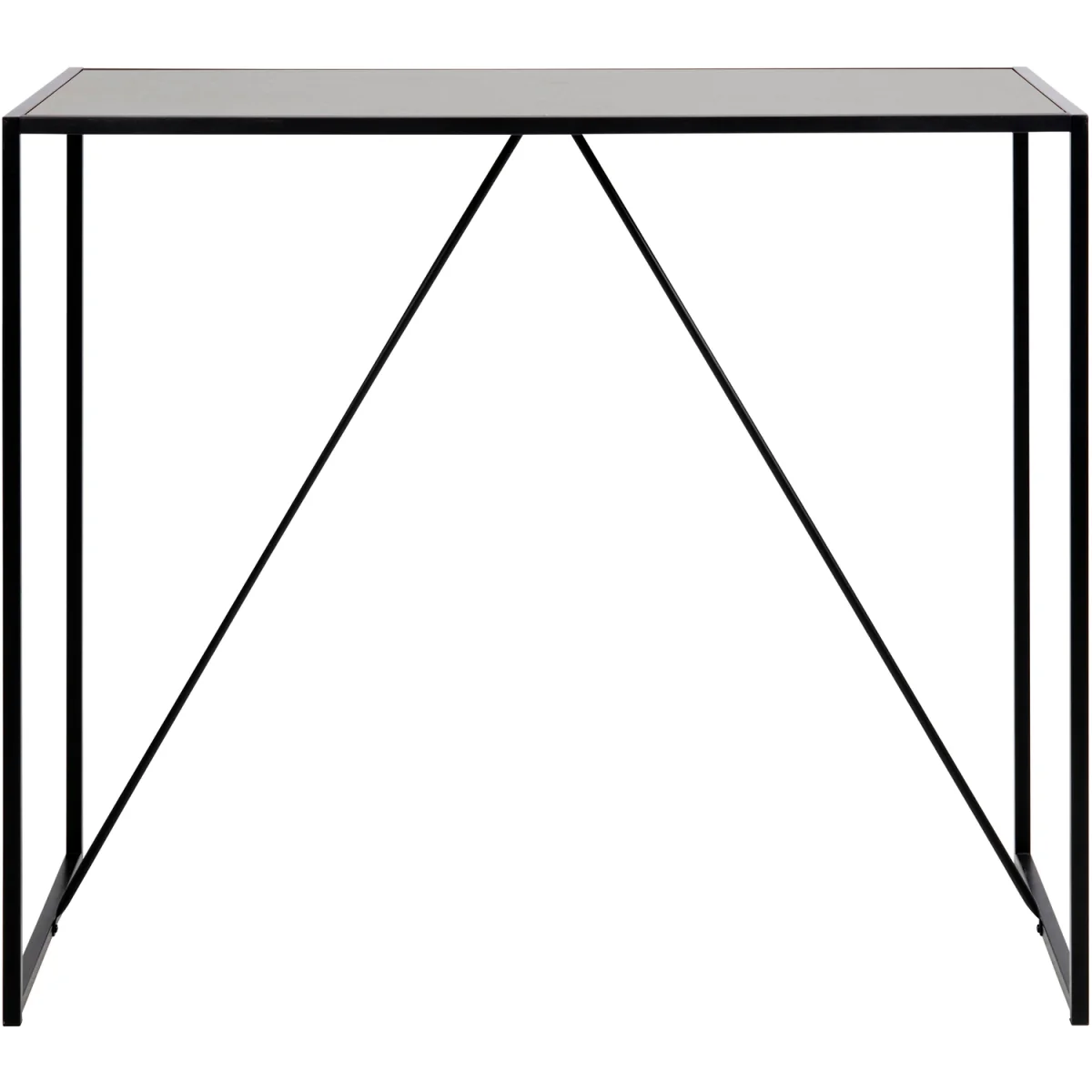 Seaford Black Metal Bar Table with Black Ash Top - Black – image 2