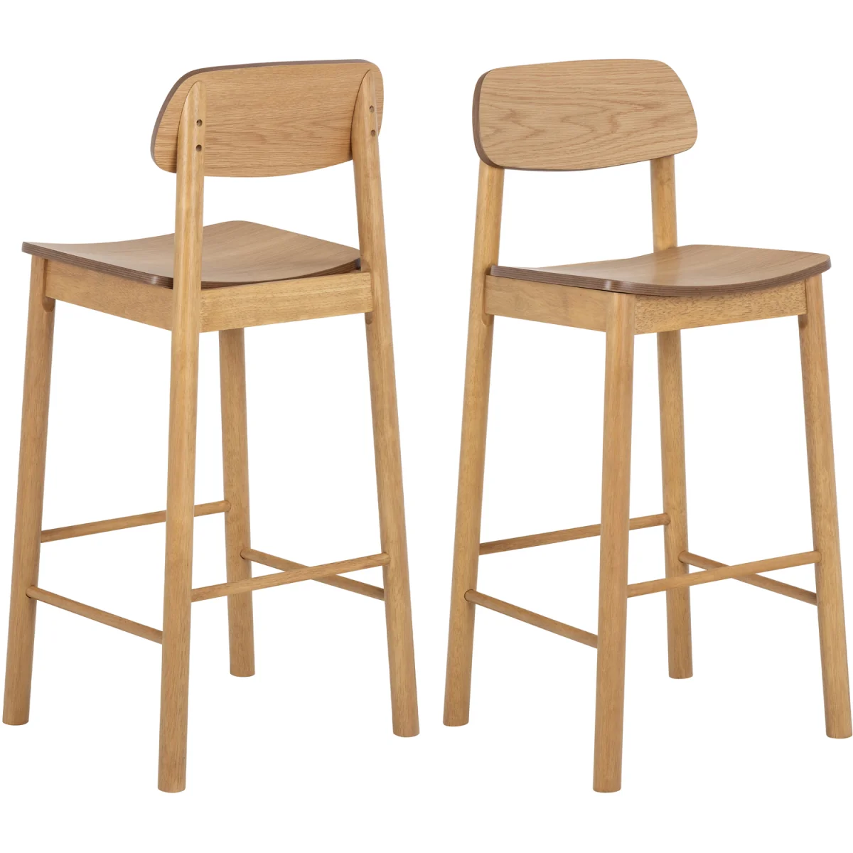 Barlow Bar Table in Matt Oak Included 2 Barlow Bar Stool in Matt Oak - Oak – image 2