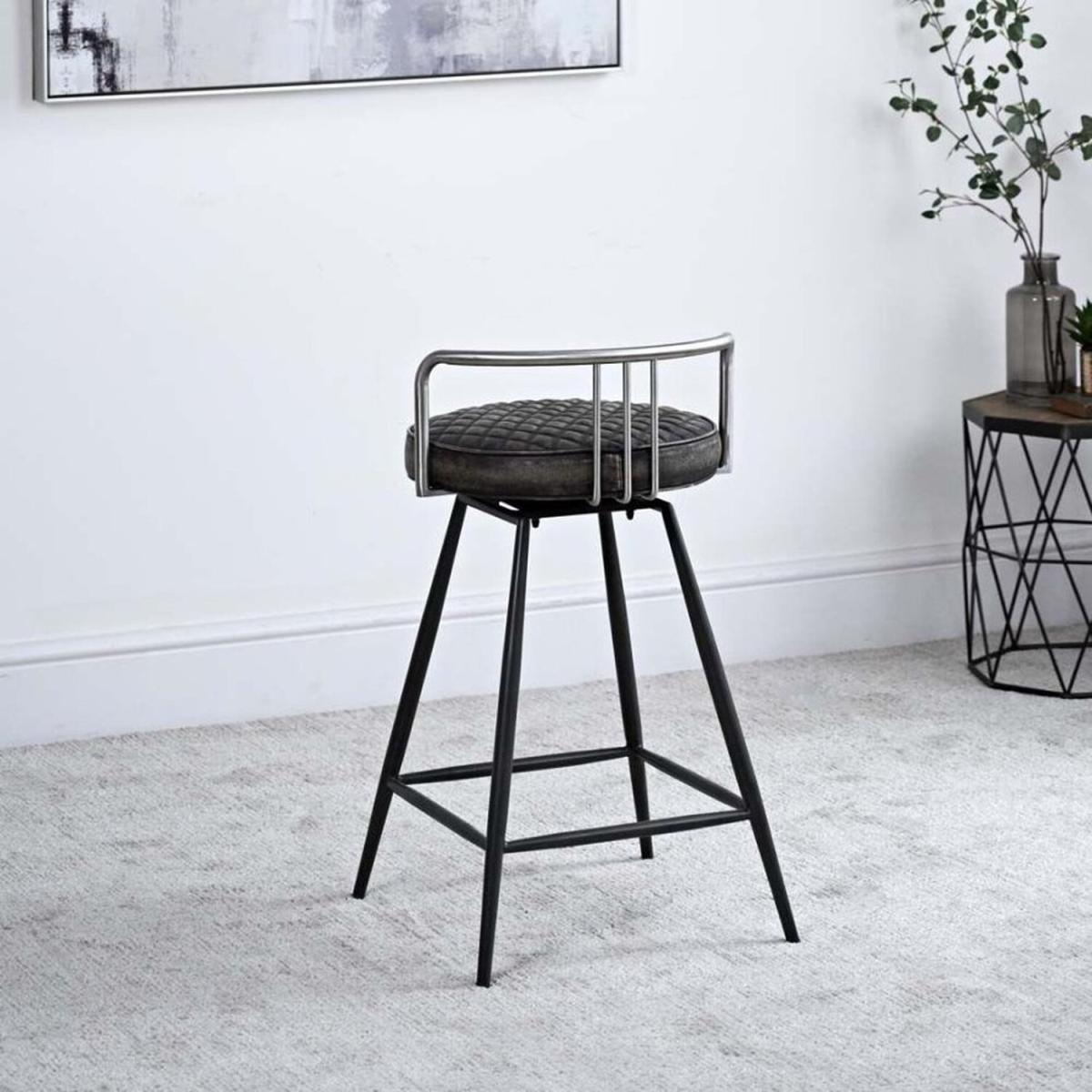 Milton Bar Stool (Set of 2) - Dark Grey – image 2