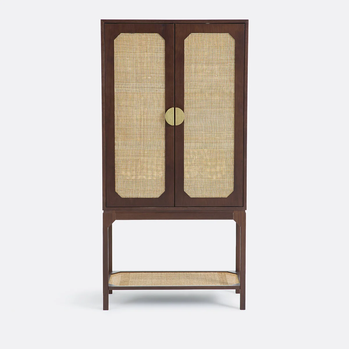 Jadou Drinks Cabinet in Walnut Veneer and Rattan Cane – image 3