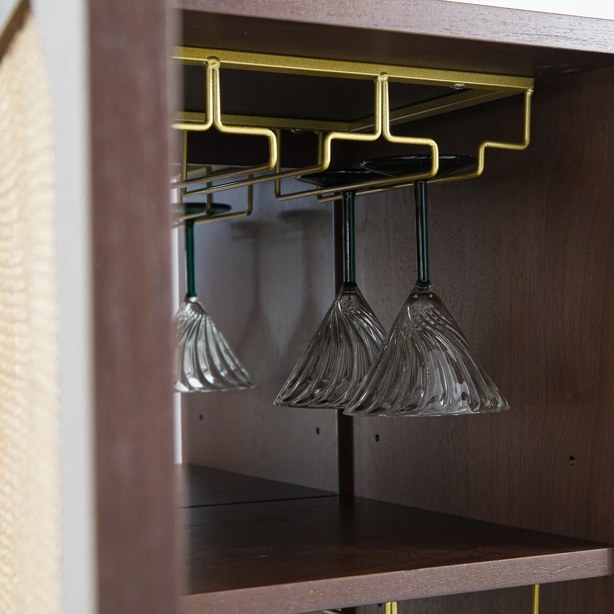 Jadou Drinks Cabinet in Walnut Veneer and Rattan Cane – image 7