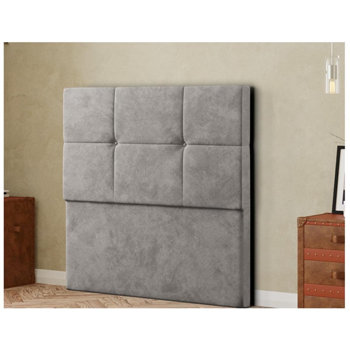 Jacob Headboard Floor Standing Matching Buttons Plush - Silver / Small Double – image 2