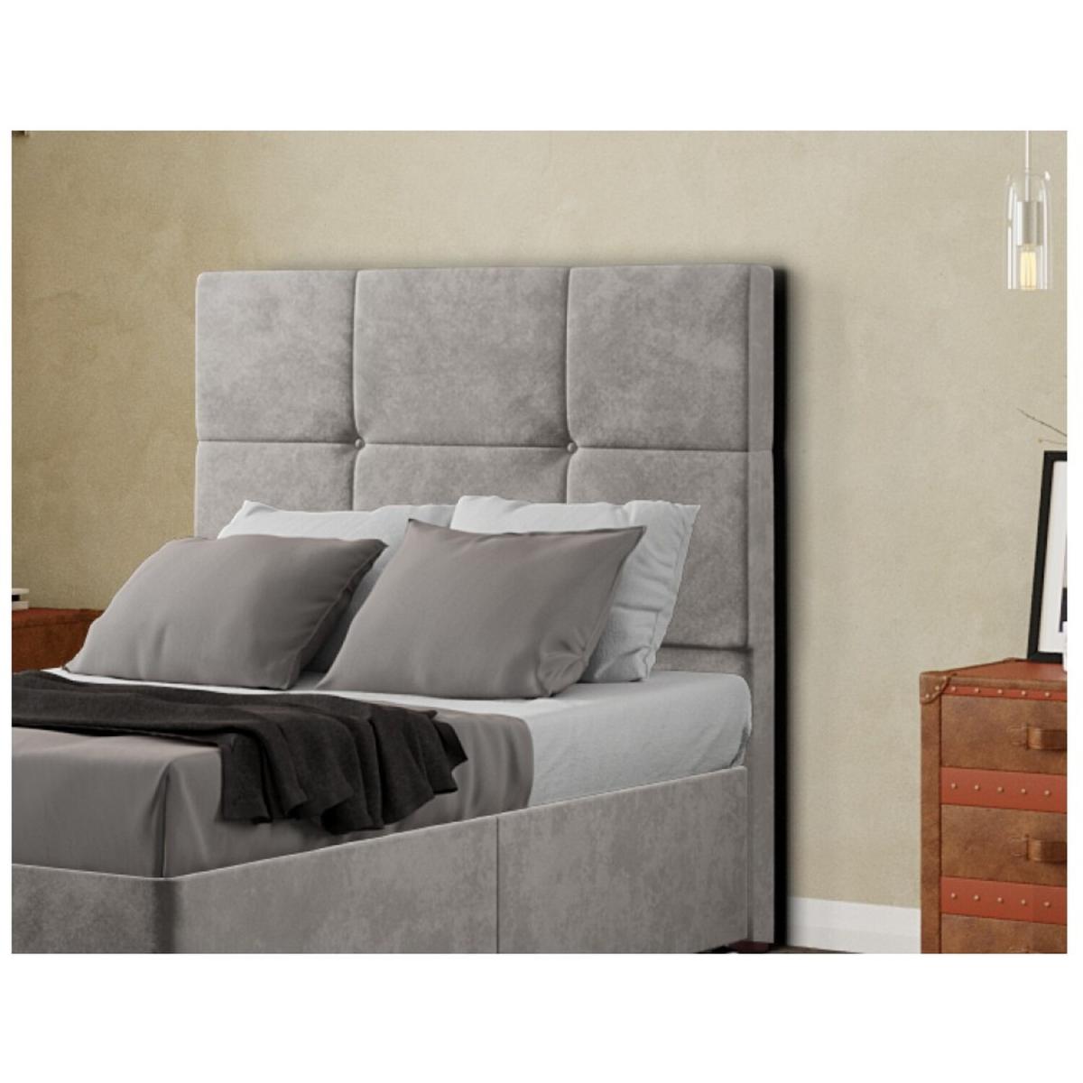 Jacob Headboard Floor Standing Matching Buttons Plush - Silver / Small Double – image 4