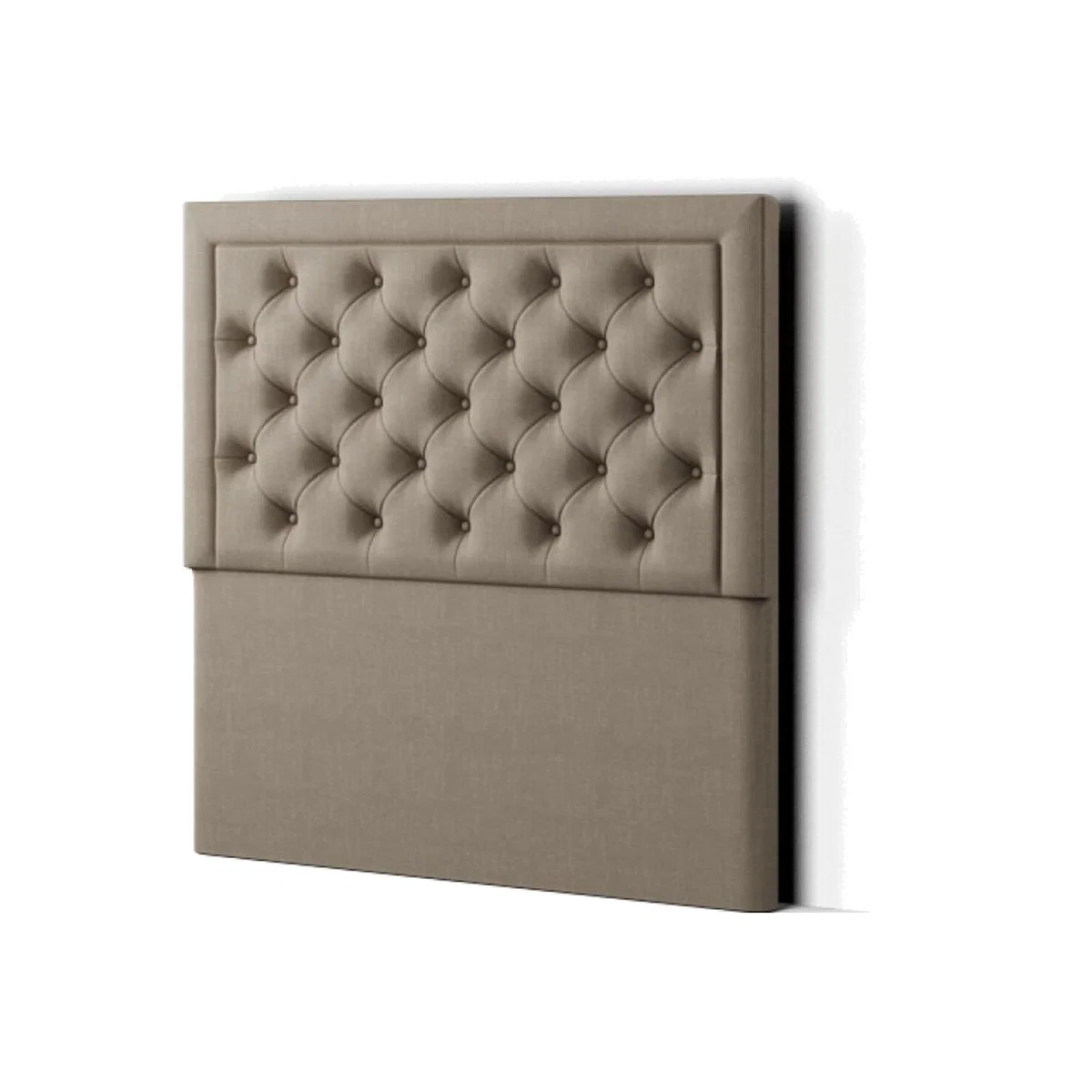 Castle Headboard Floor Standing Matching Buttons Malham Weave - Mink / Small Double – image 1