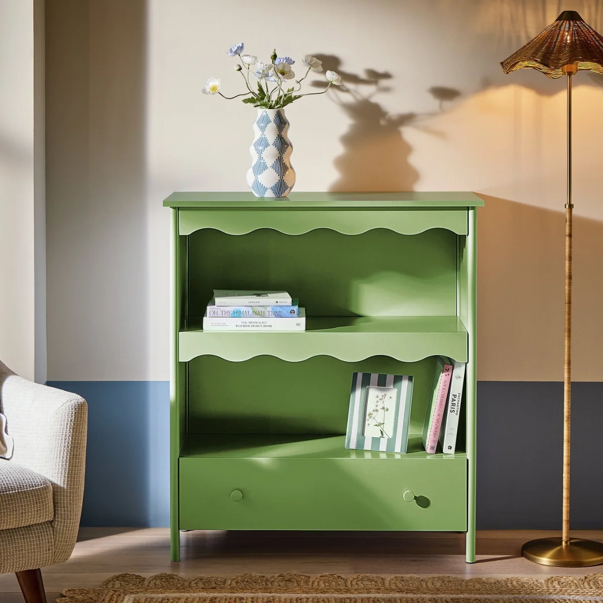 Habitat Matilda Scallop Bookcase - Green – image 1