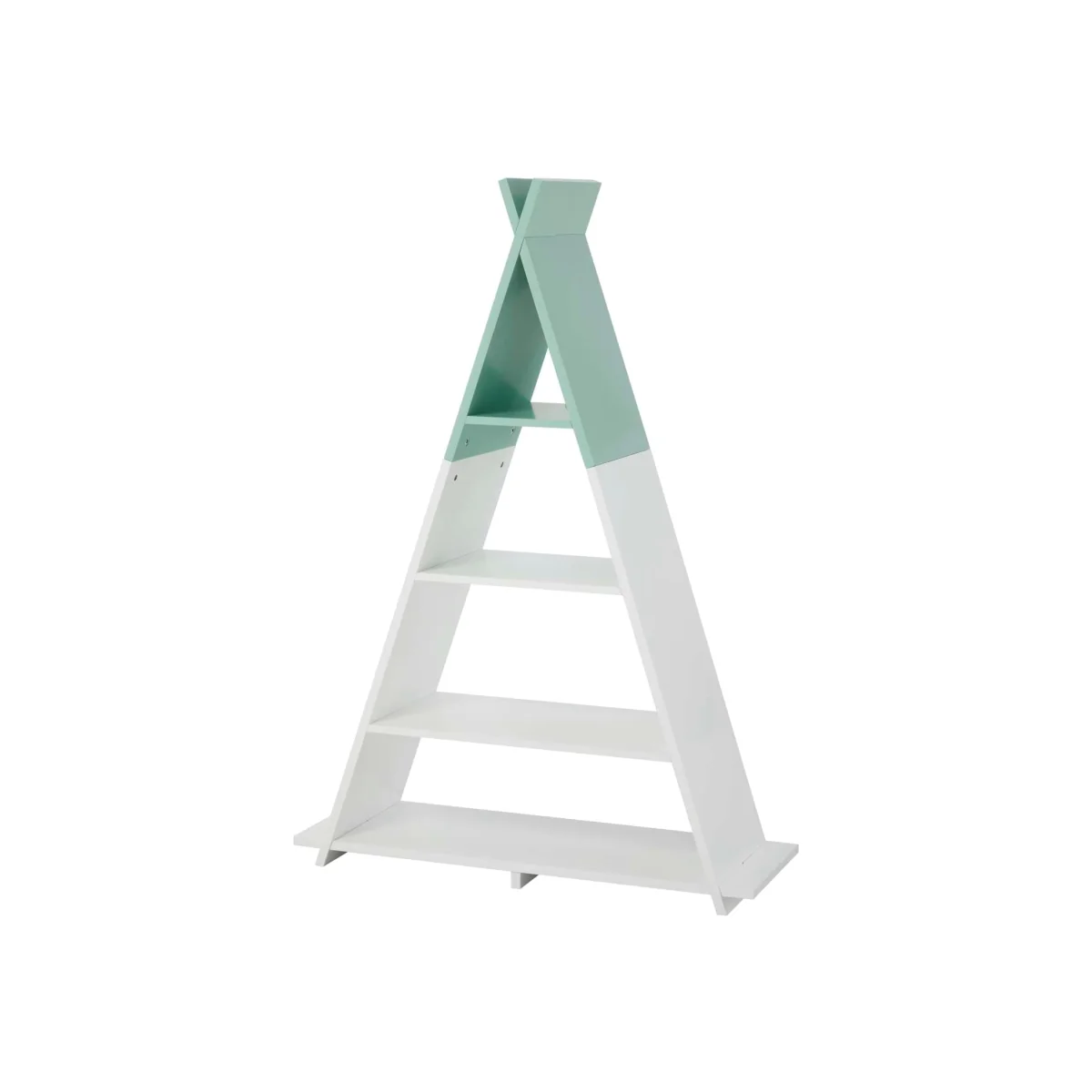 Tipi 4 Tier Freestanding Floor Shelving Unit - White and Green