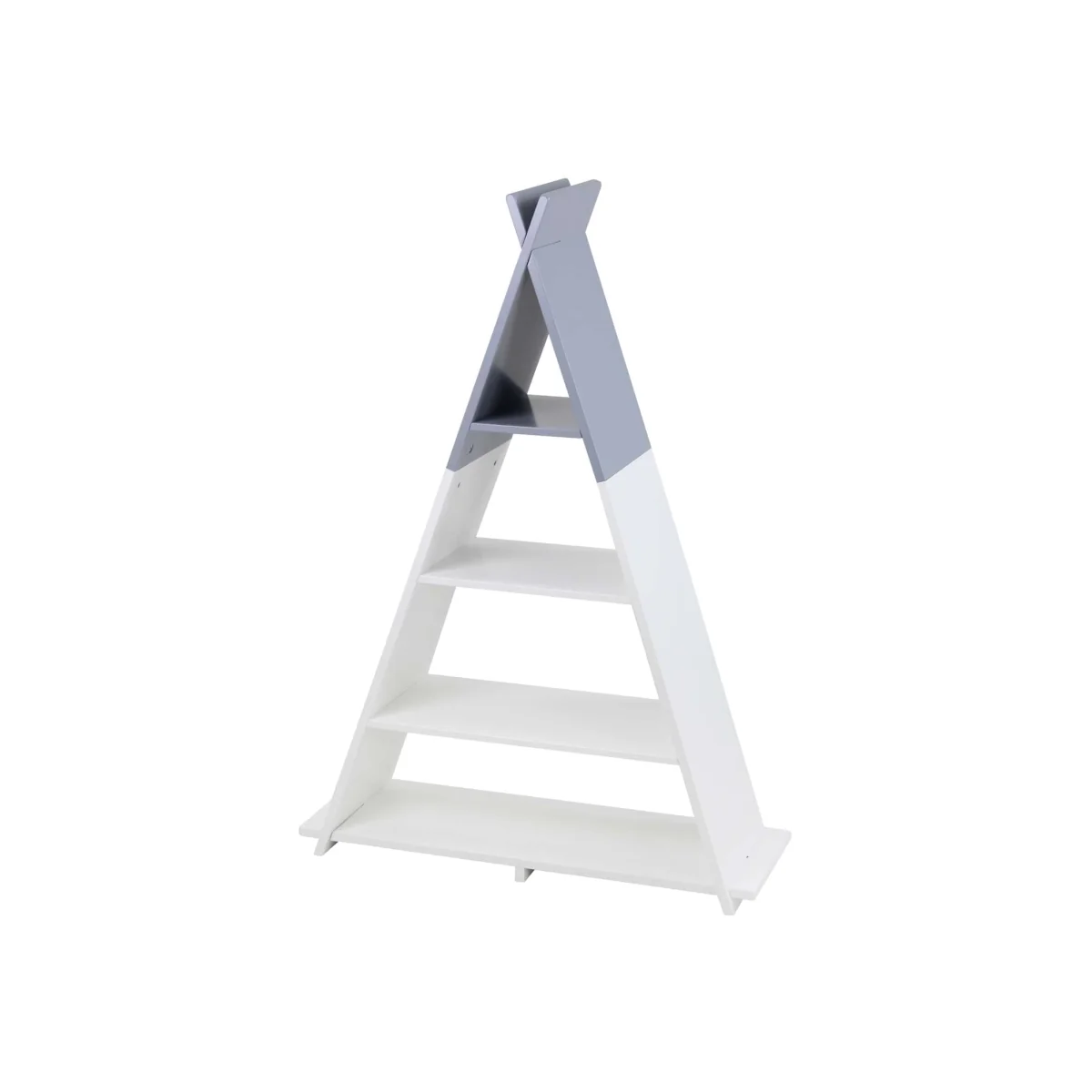 Tipi 4 Tier Freestanding Floor Shelving Unit - White and Grey