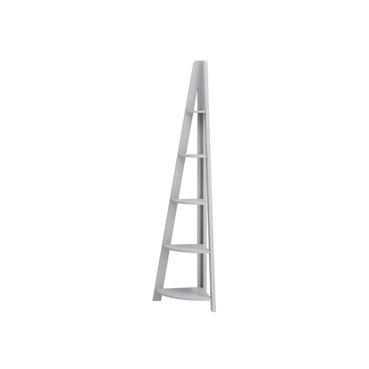 Tiva Wooden Corner Ladder Shelving - Grey