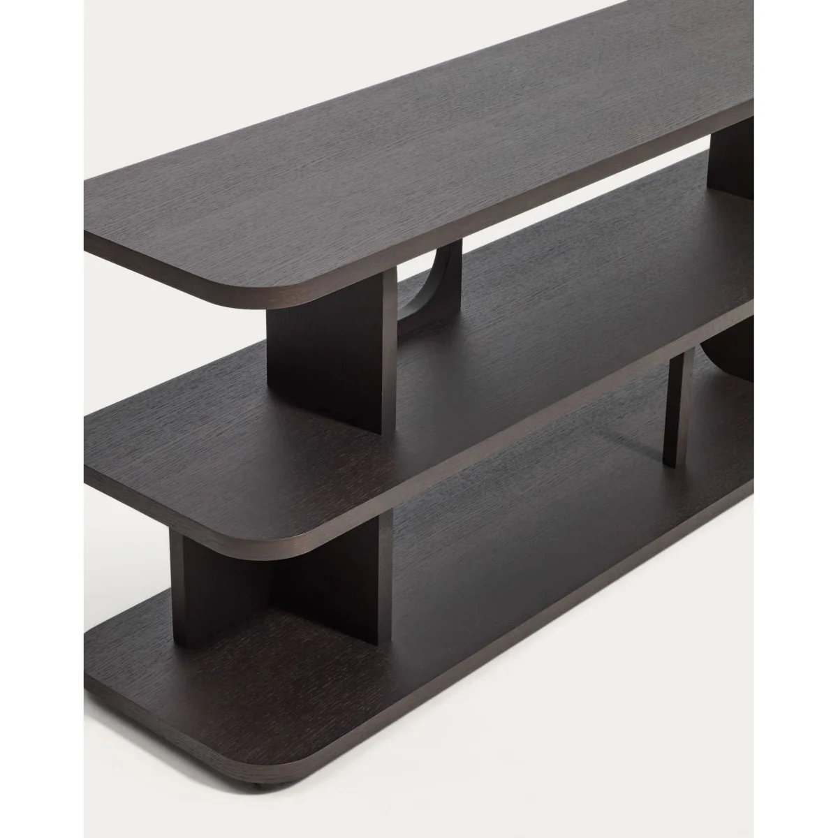 Aduma ebonised finish oak veneer shelving unit FSC 100% 160 x 65 cm – image 3