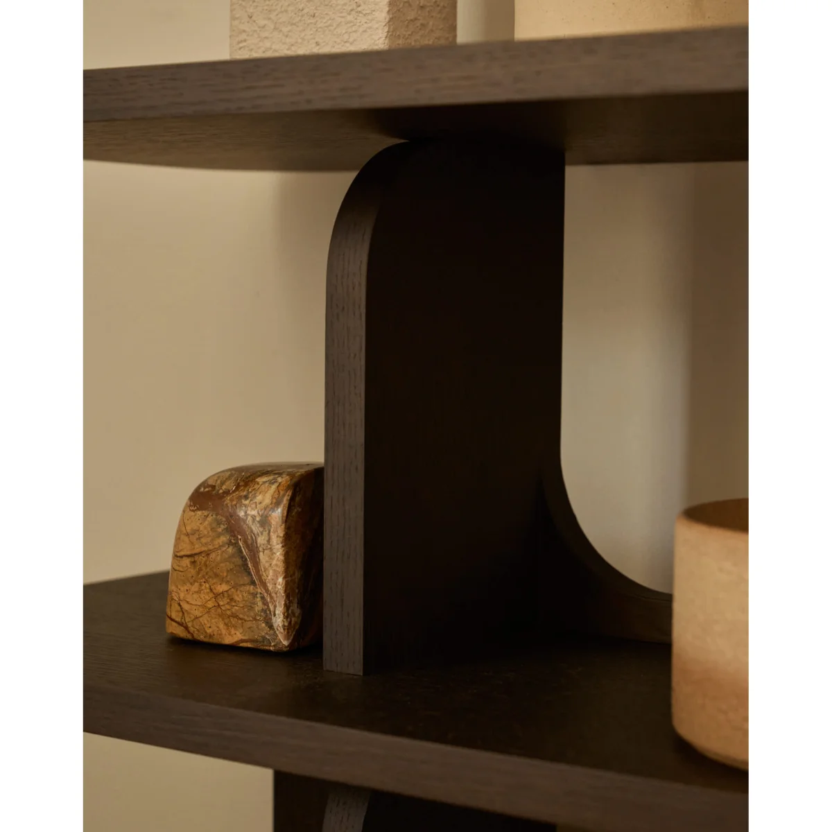 Aduma ebonised finish oak veneer shelving unit FSC 100% 160 x 65 cm – image 4