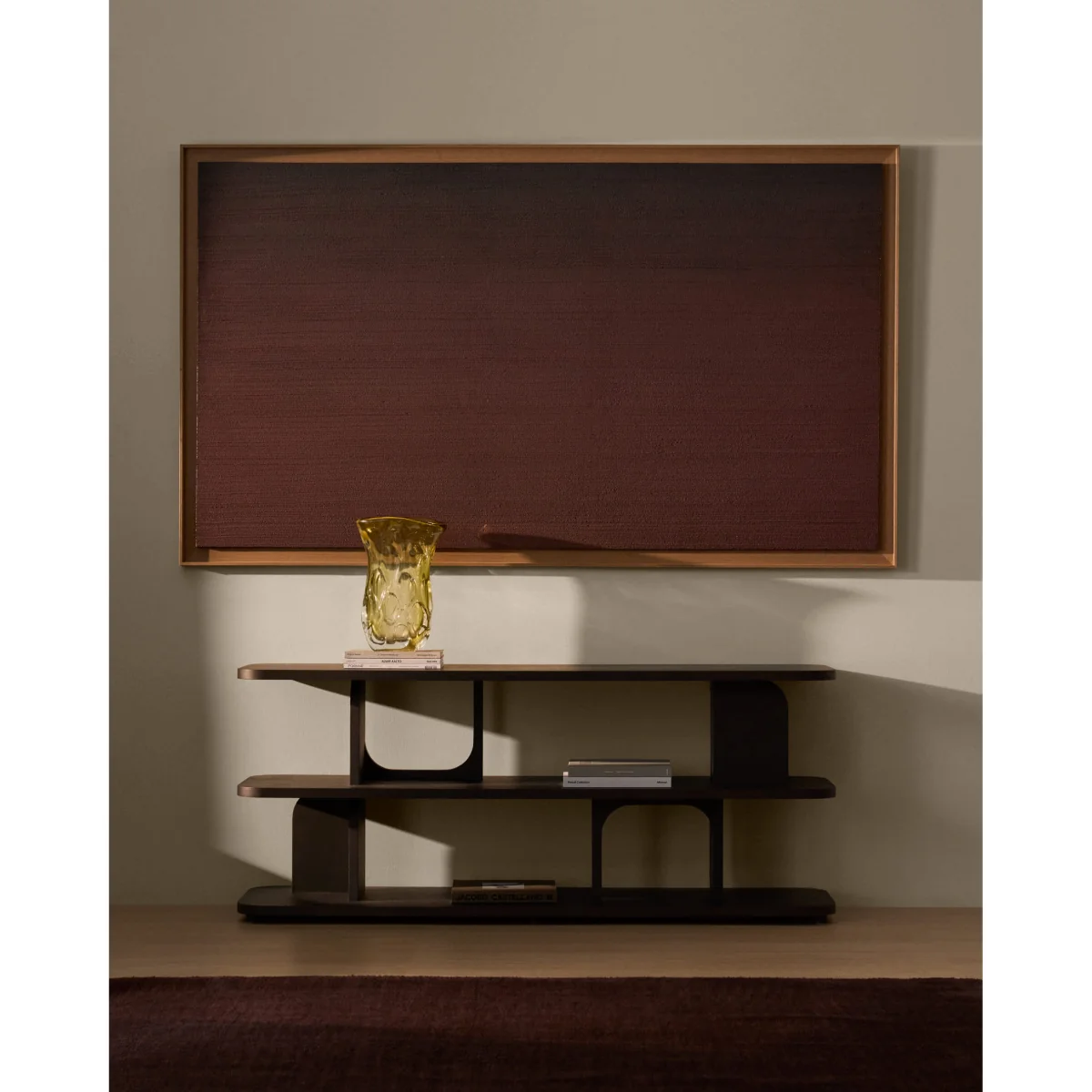 Aduma ebonised finish oak veneer shelving unit FSC 100% 160 x 65 cm – image 8
