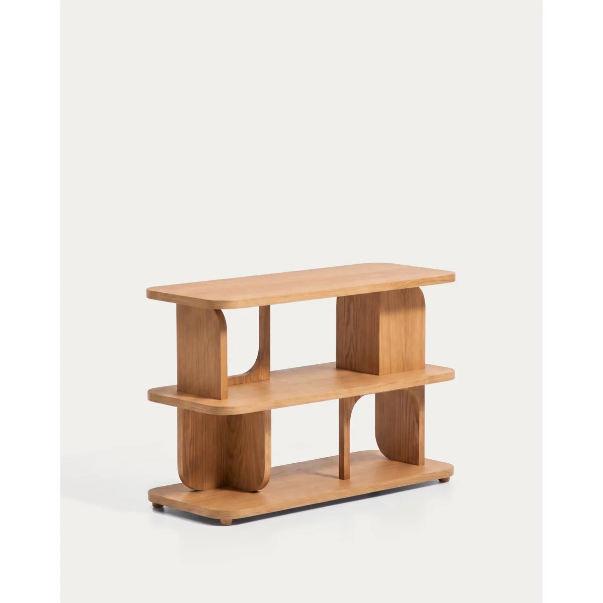 Aduma natural-coloured finish oak veneer shelving unit FSC 100% 100 x 65 cm – image 5