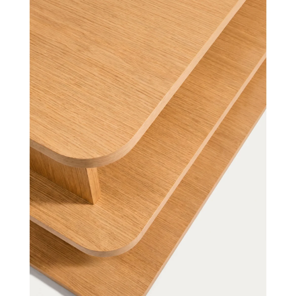 Aduma natural-coloured finish oak veneer shelving unit FSC 100% 100 x 65 cm – image 7