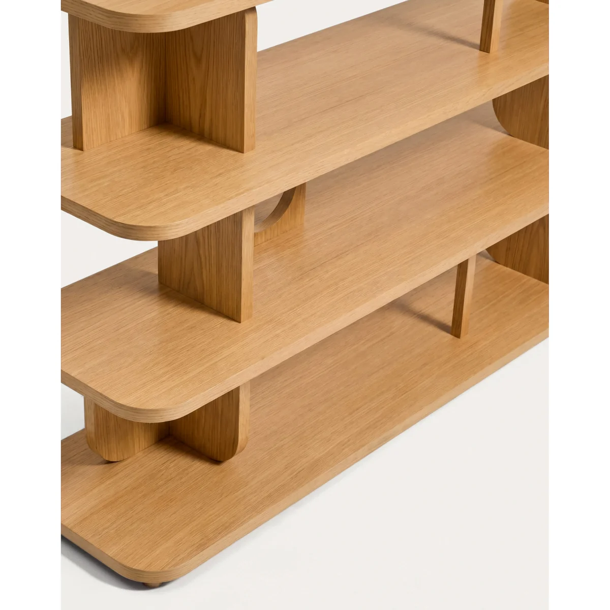 Aduma natural-coloured finish oak veneer shelving unit FSC 100% 160 x 187 cm – image 3