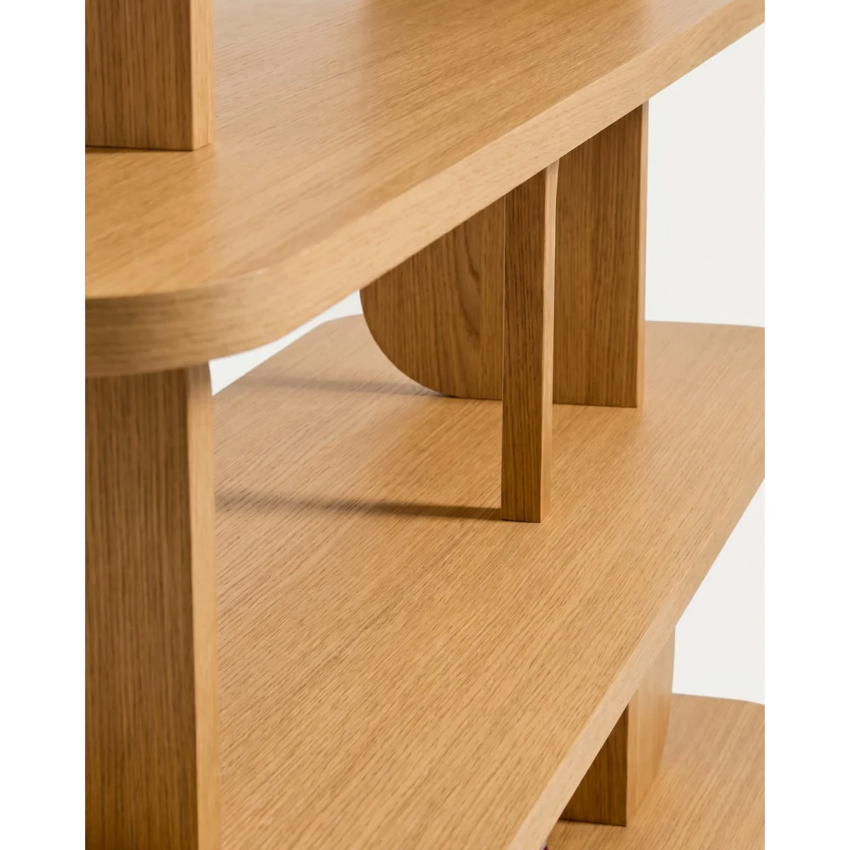 Aduma natural-coloured finish oak veneer shelving unit FSC 100% 160 x 187 cm – image 4
