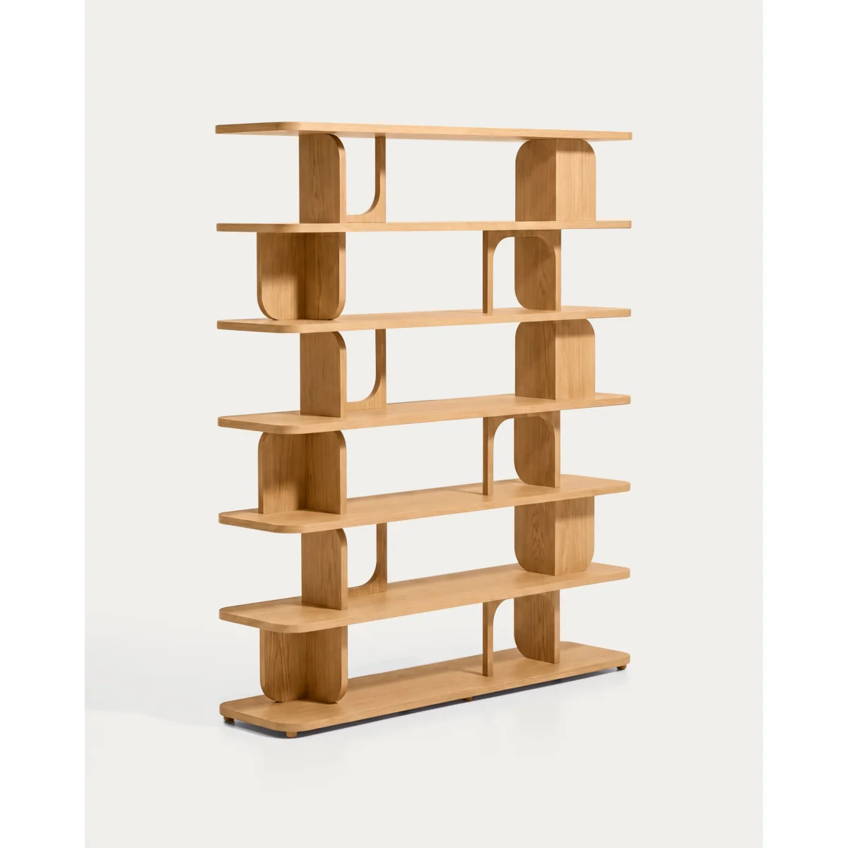 Aduma natural-coloured finish oak veneer shelving unit FSC 100% 160 x 187 cm – image 5