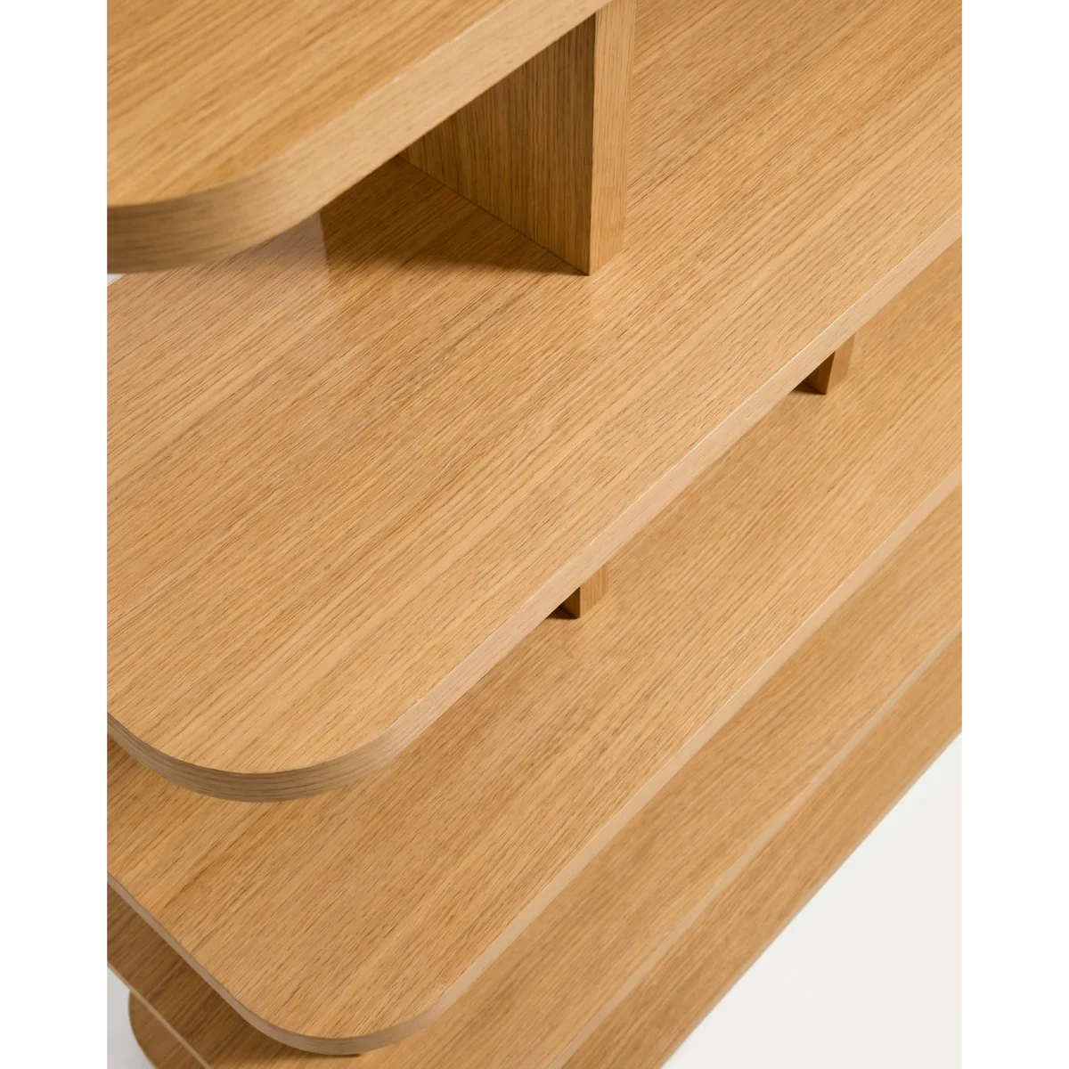 Aduma natural-coloured finish oak veneer shelving unit FSC 100% 160 x 187 cm – image 7
