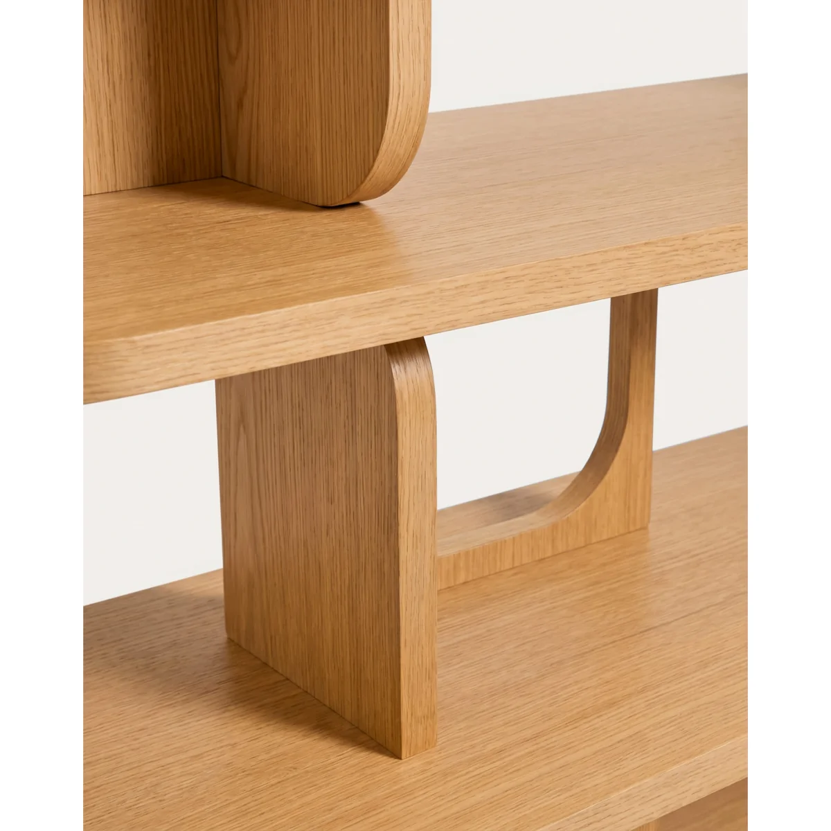 Aduma natural-coloured finish oak veneer shelving unit FSC 100% 160 x 187 cm – image 8