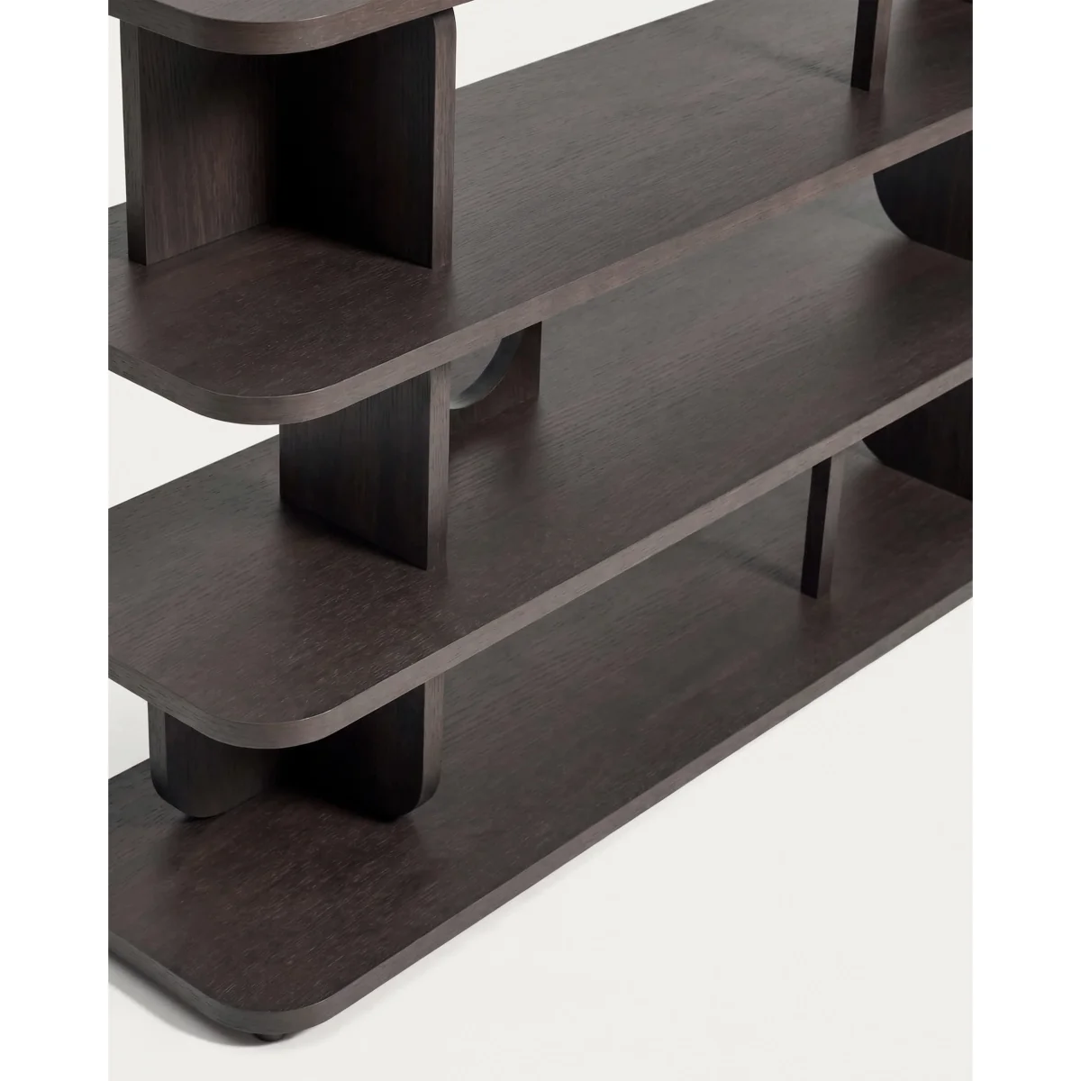 Aduma ebonised-finish oak veneer shelving unit with FSC 100% 160 x 187 cm – image 2