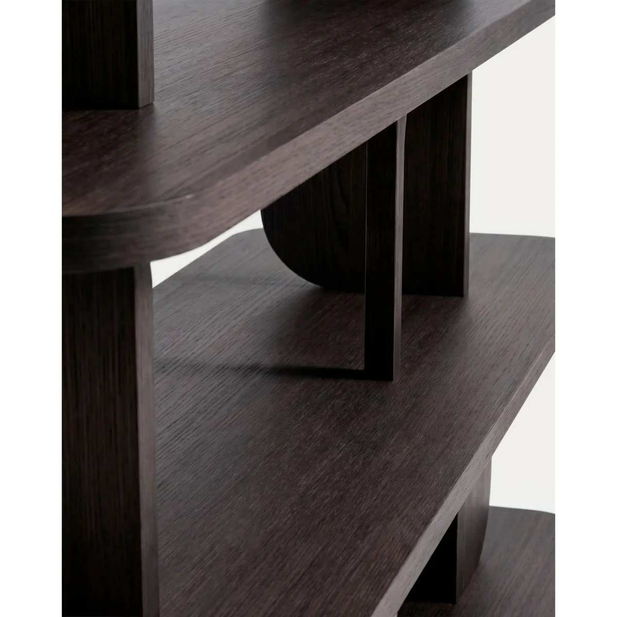 Aduma ebonised-finish oak veneer shelving unit with FSC 100% 160 x 187 cm – image 3