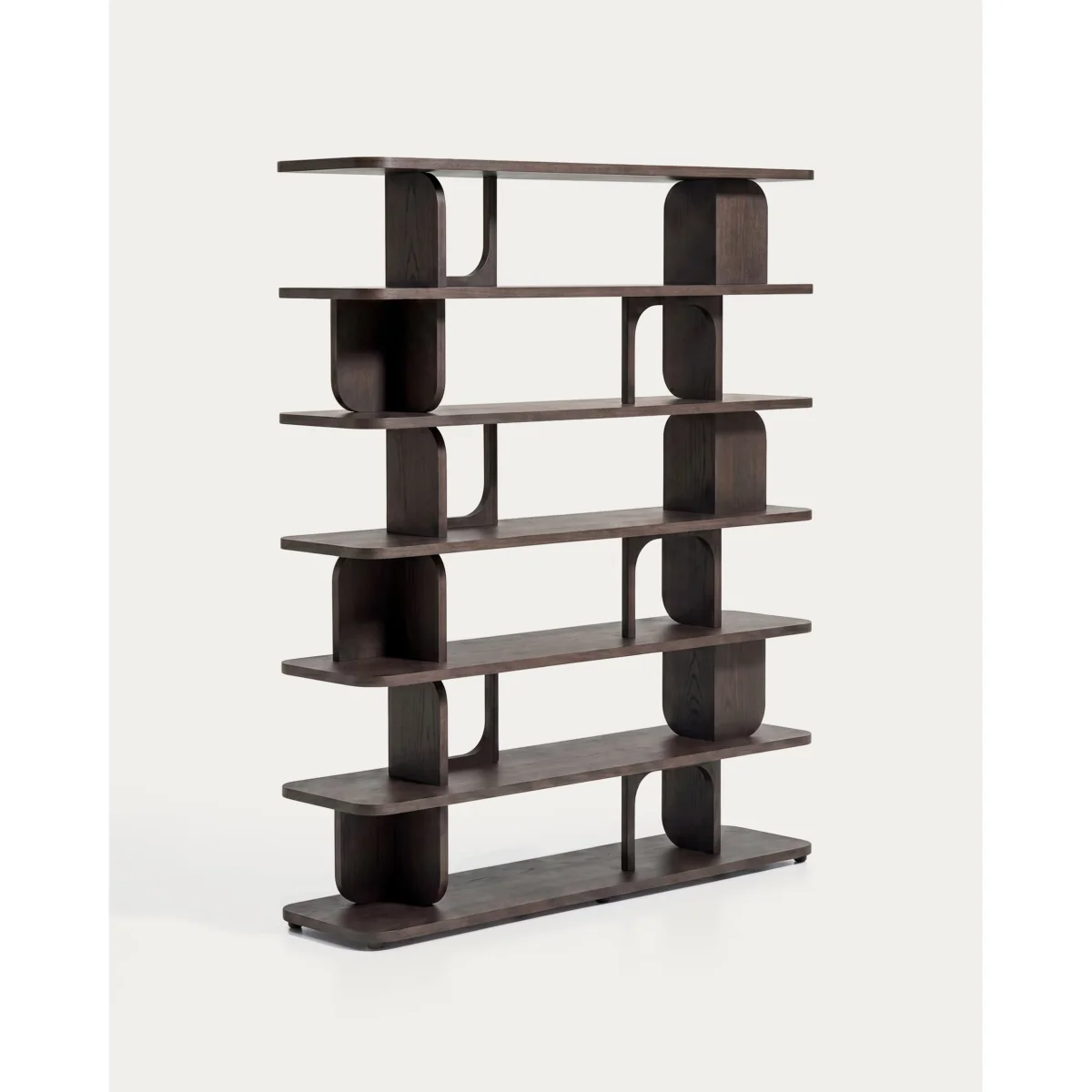 Aduma ebonised-finish oak veneer shelving unit with FSC 100% 160 x 187 cm – image 4