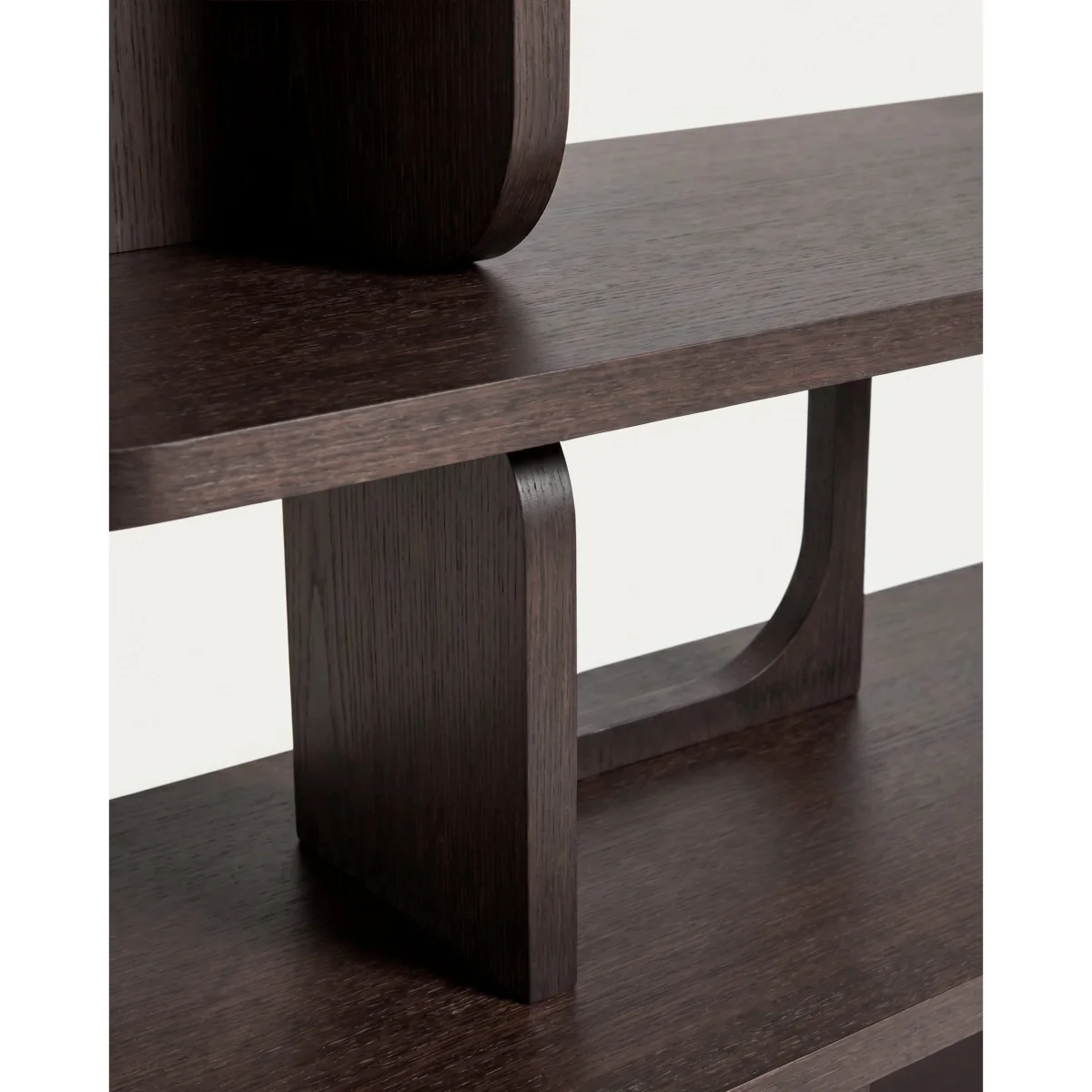 Aduma ebonised-finish oak veneer shelving unit with FSC 100% 160 x 187 cm – image 7
