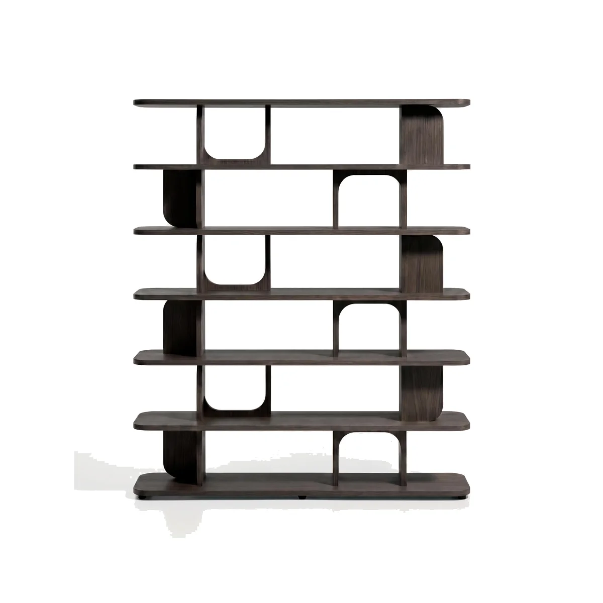Aduma ebonised-finish oak veneer shelving unit with FSC 100% 160 x 187 cm – image 1