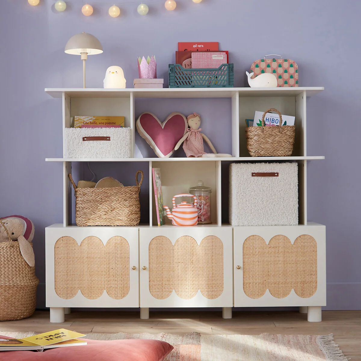 Ptilu Wood and Rattan Bookcase – image 3