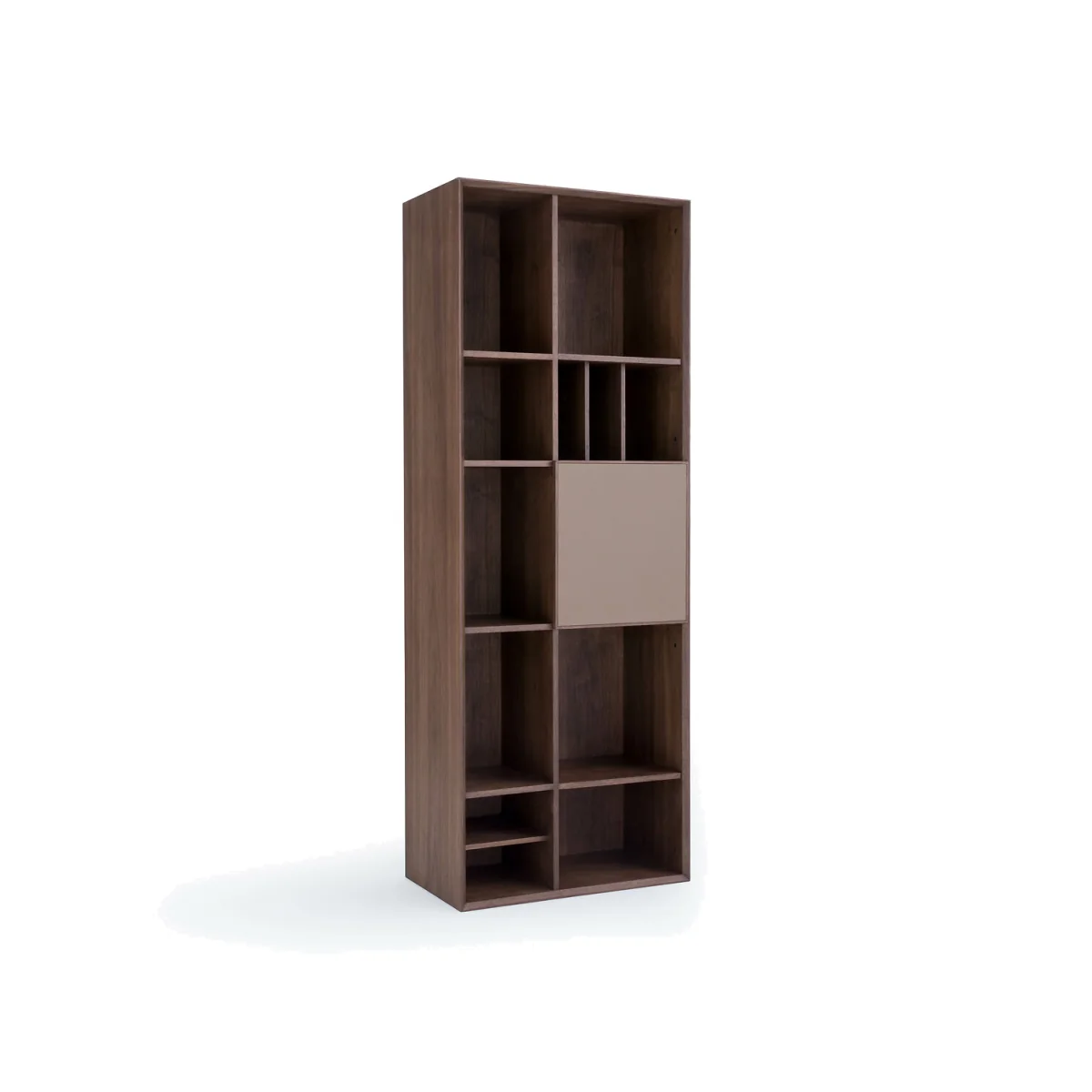 Mikube Walnut Bookcase with Leather Door – image 1
