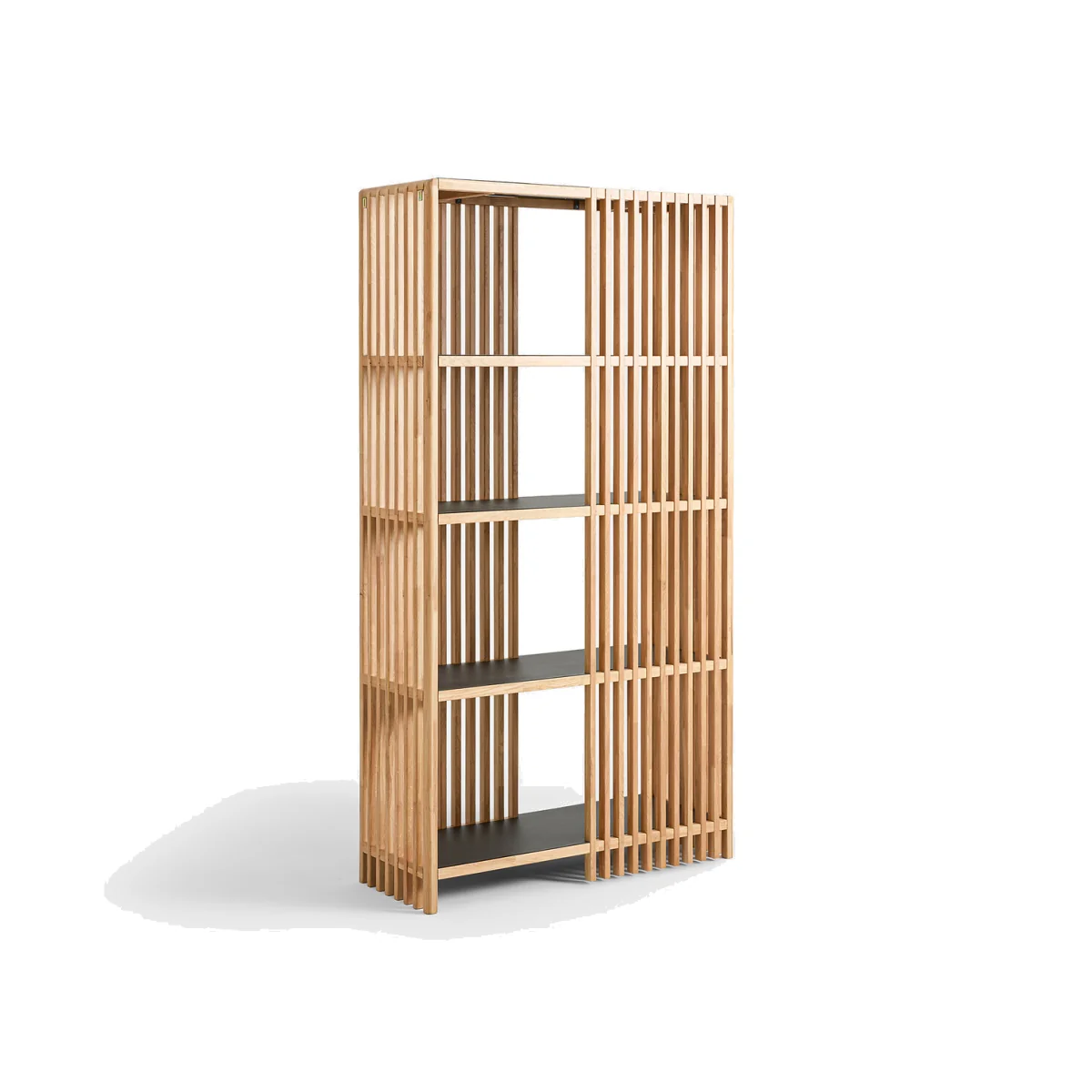 Jac Solid Oak and Steel Bookcase/Room Divider – image 1